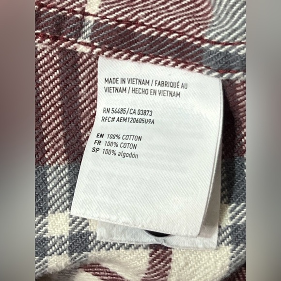 American Eagle Flannel Shirt Long Sleeve Button Down Multicolor 100% Cotton - Picture 9 of 13